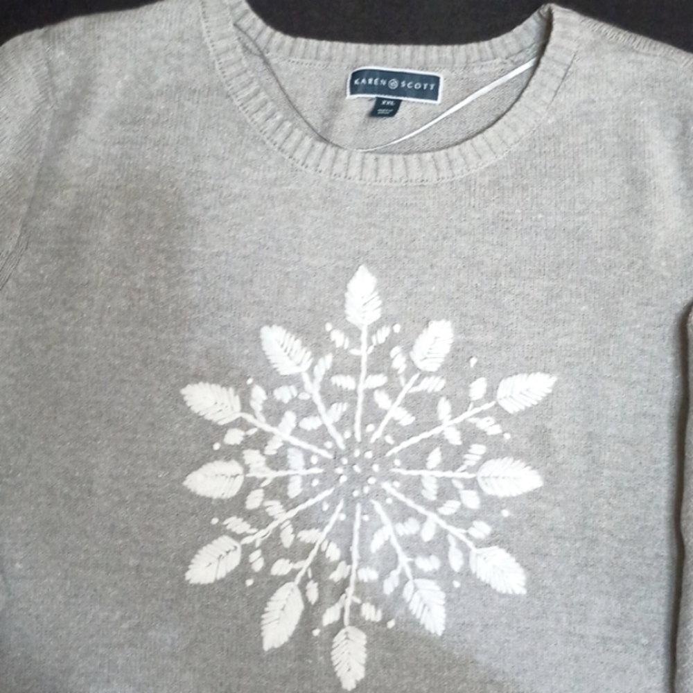 KAREN SCOTT GREY SWEATER. XXL